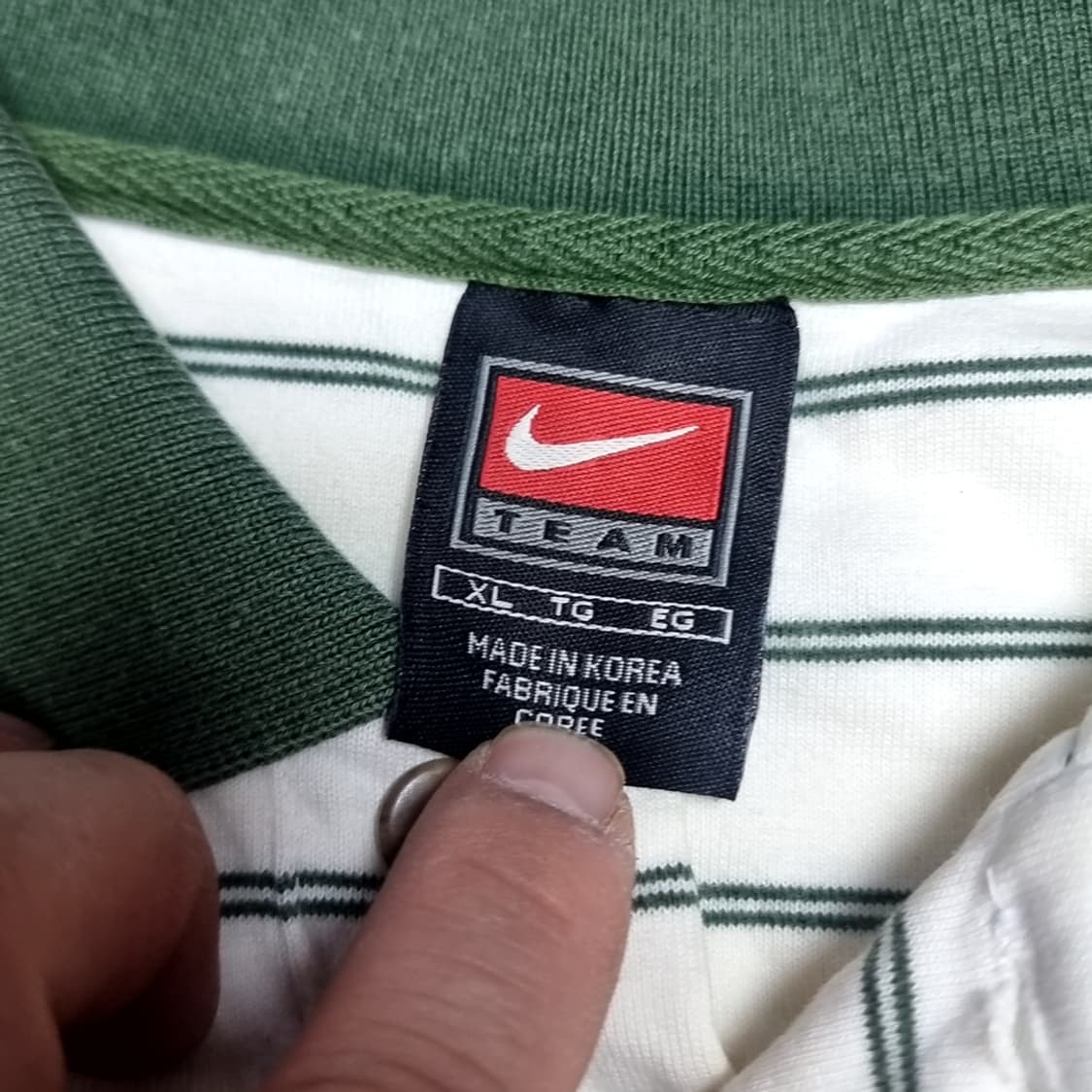 80s 한국제 나이키 스트라이프 반팔 폴로티 U 로고(100) 상품이미지6