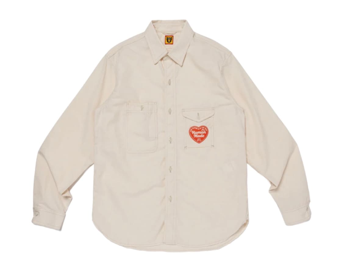 (새상품)휴먼 메이드 샴브레이 워크 셔츠 화이트 XL 판매 상품이미지1