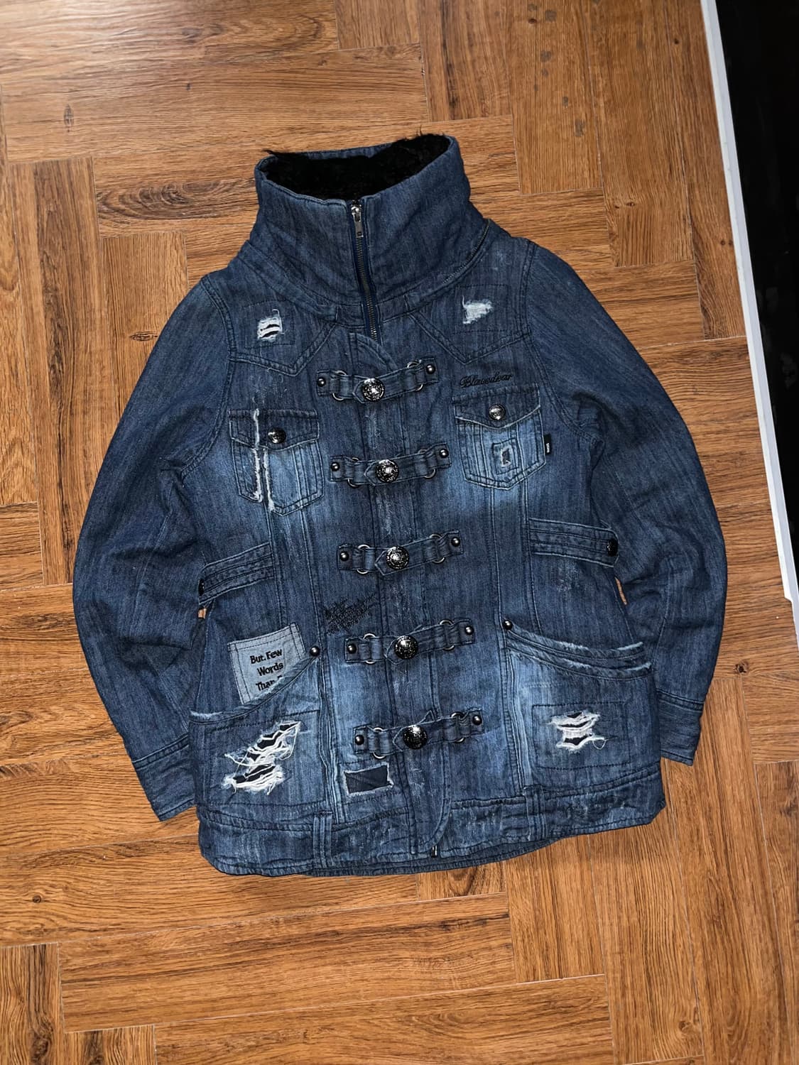 빈티지 스냅 데님 무스탕 상품이미지3