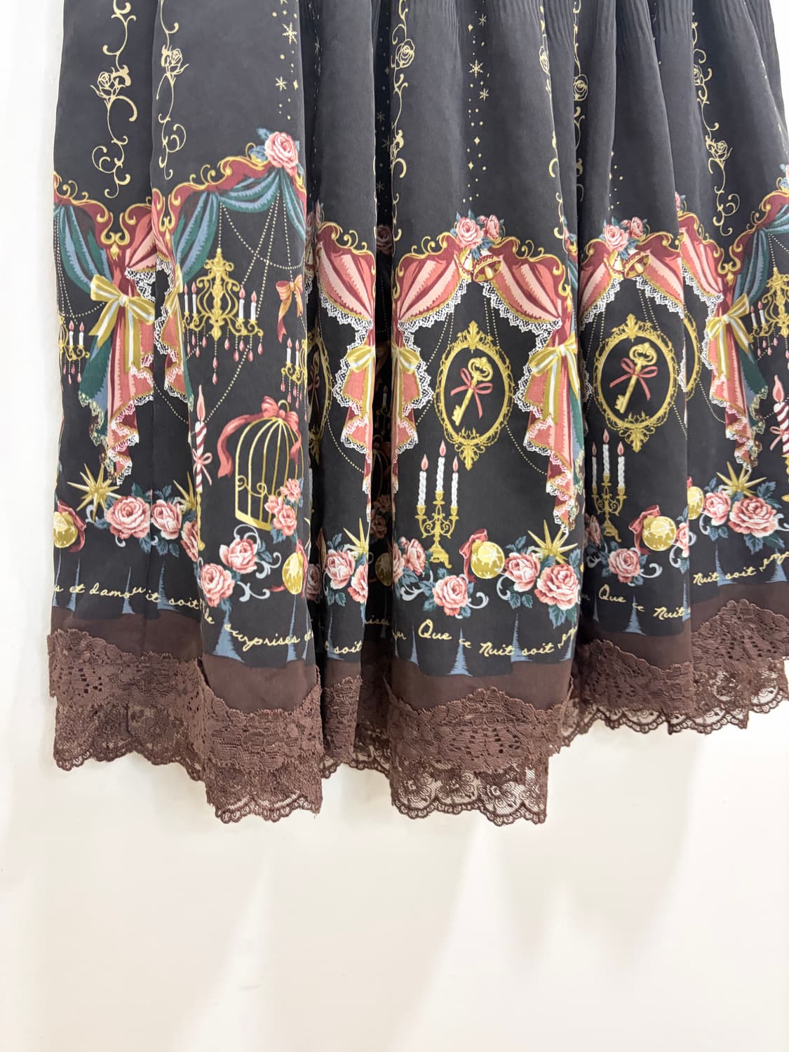 엑시즈팜 초코브라운 레이스 스커트 치마 상품이미지9