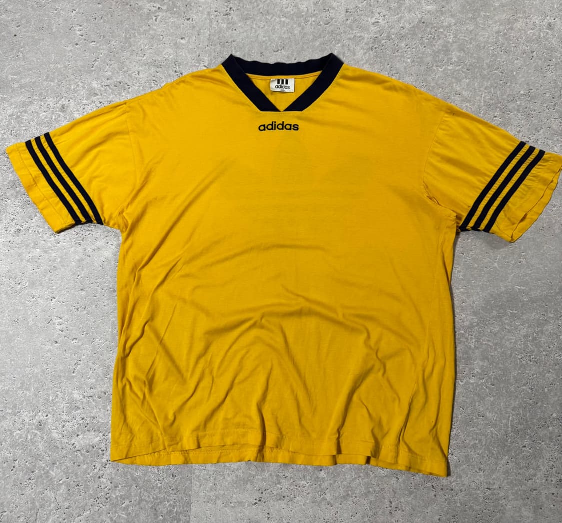 2XL 아디다스 빅로고 올드스쿨 90s 면 반팔 티 병아리 상품이미지3