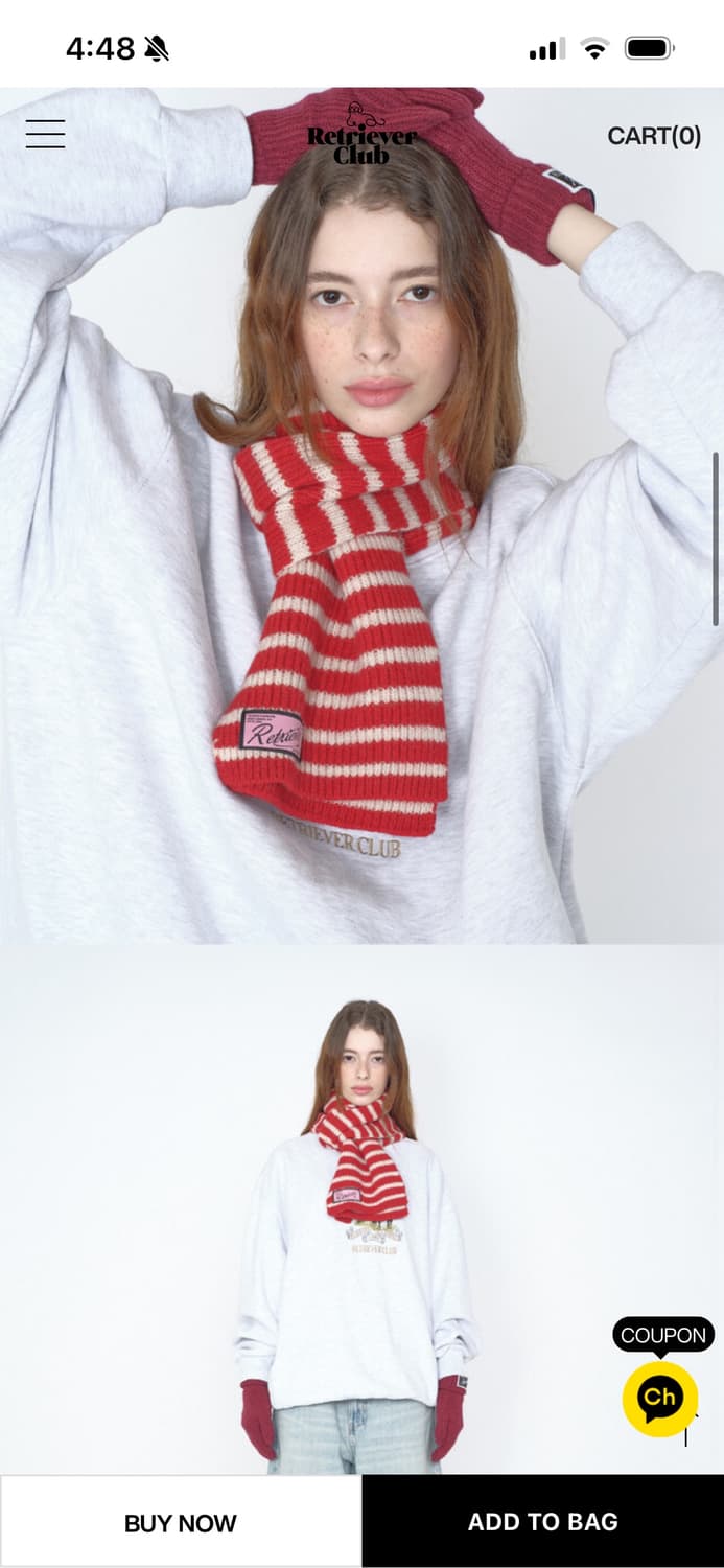 리트리버클럽 스트라이프 머플러 레드 상품이미지2