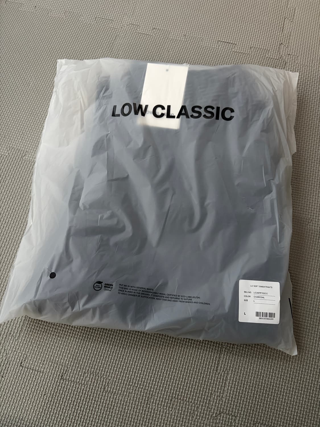 로우클래식 소프트 스웻팬츠 차콜 L (새상품) 상품이미지5