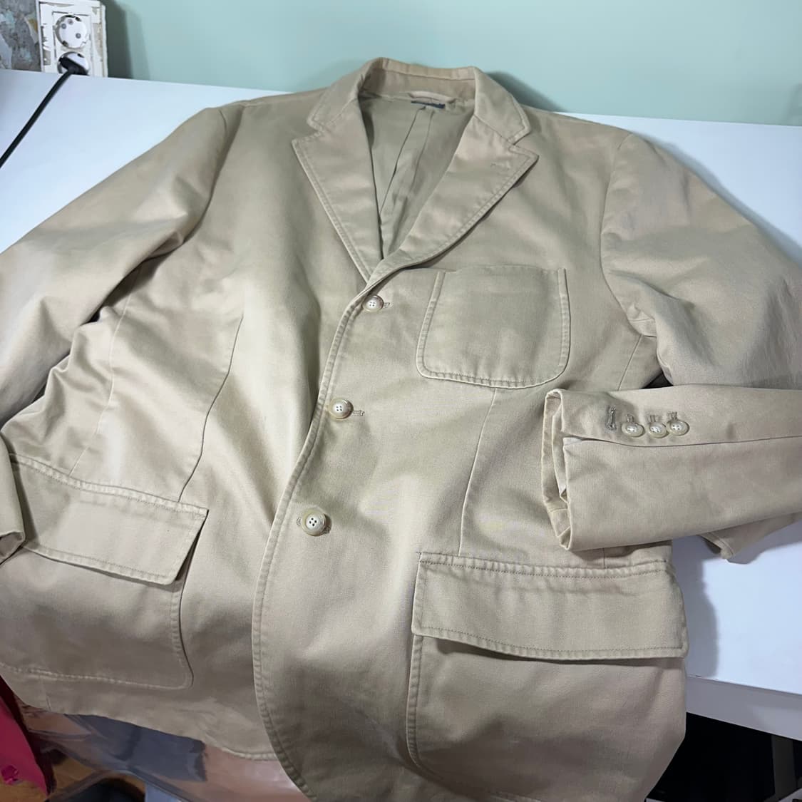 XL 폴로 랄프로렌 리얼버튼 베이지 코튼 클래식 블레이져 상품이미지2