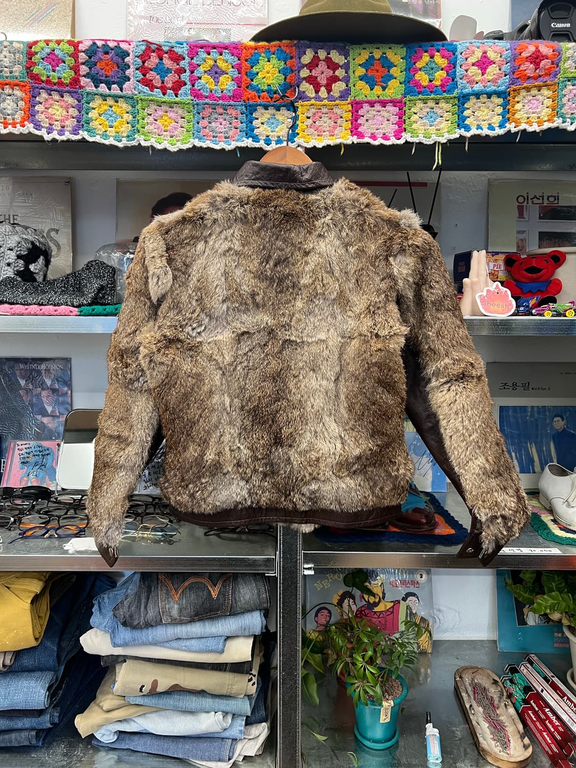 80s Golden Swallow Rabbit Fur Jacket 상품이미지2