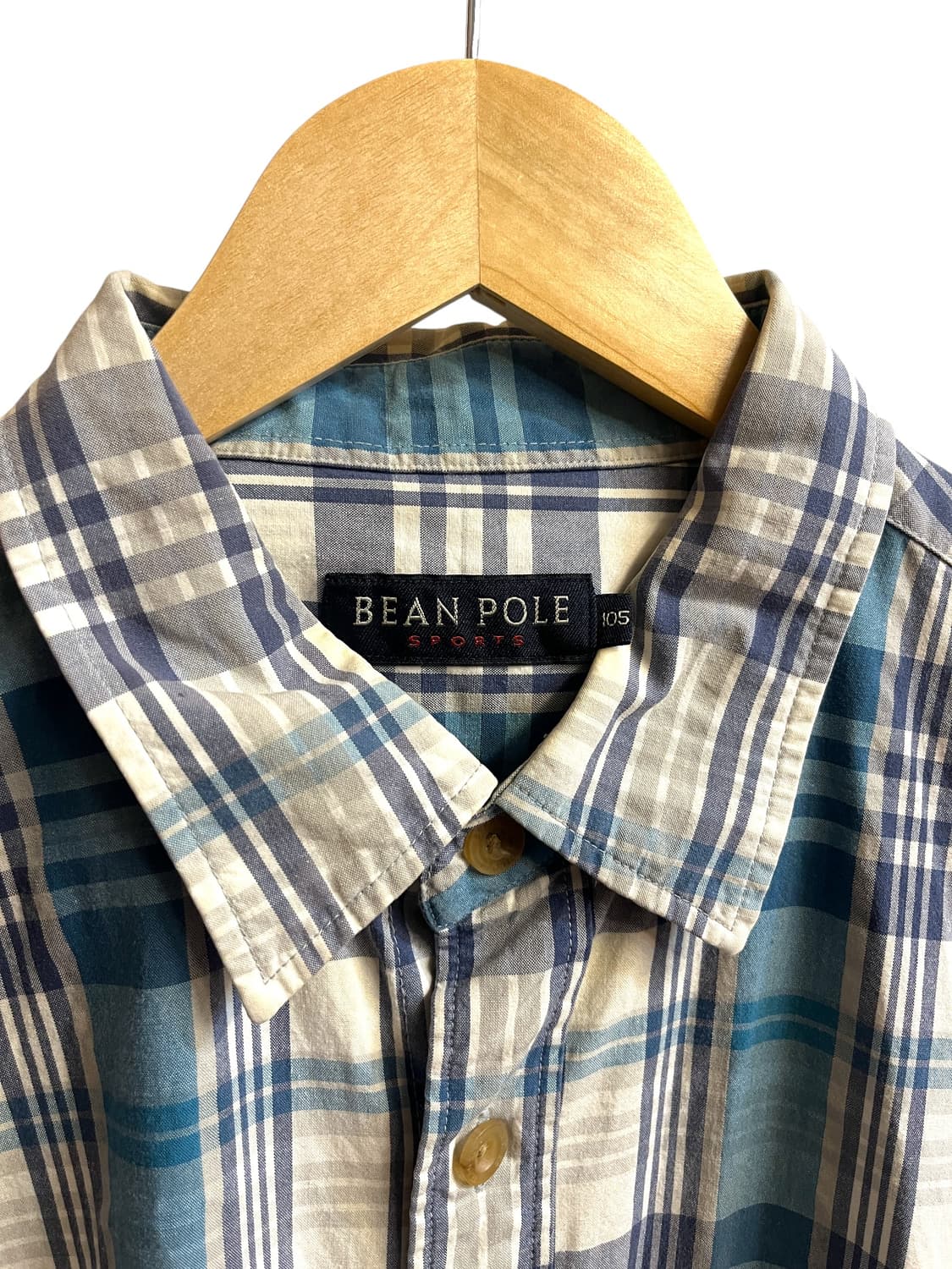 빈폴 블루 체크 반팔 셔츠 XL 상품이미지3