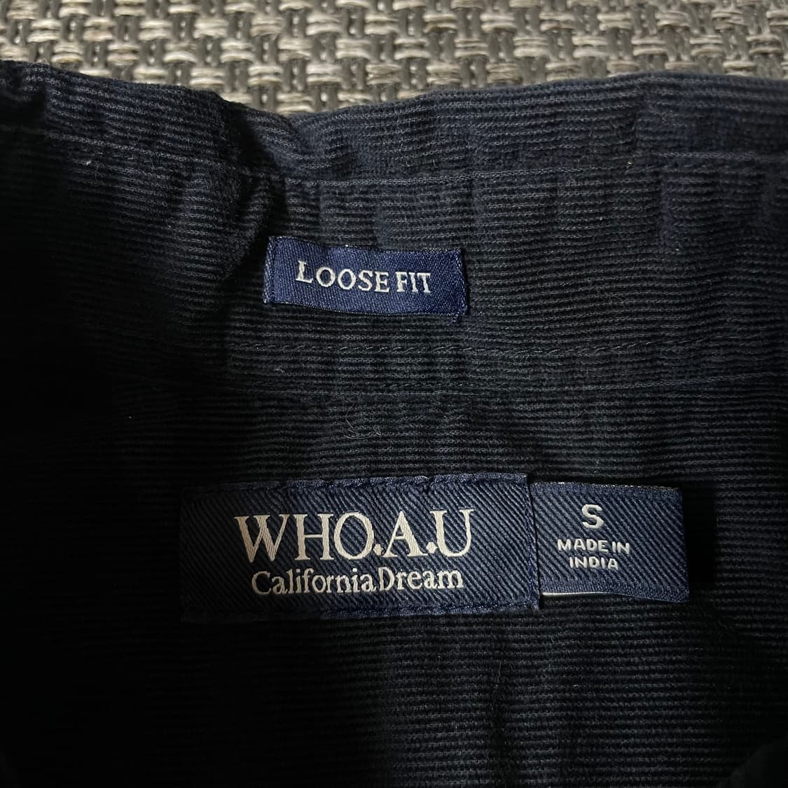 후아유 네이비 코듀로이 긴팔 셔츠 S 상품이미지4