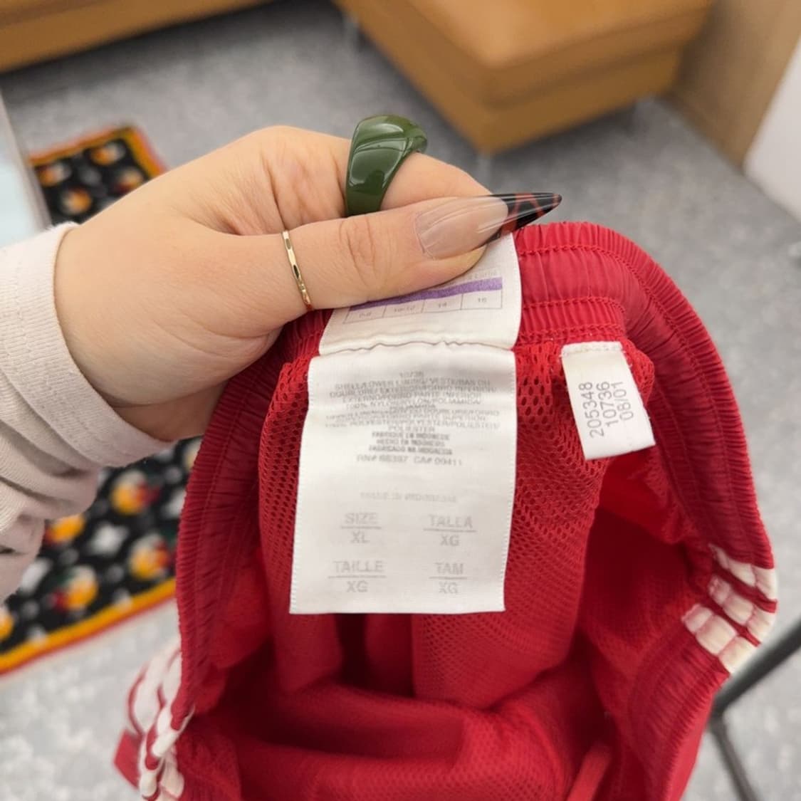 아디다스 올드스쿨 Y2K 다크레드 바람막이 트랙팬츠 XL C08389 상품이미지5