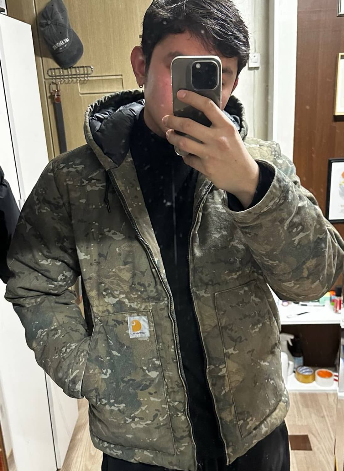 칼하트 카모 플리스 후드 자켓 상품이미지2