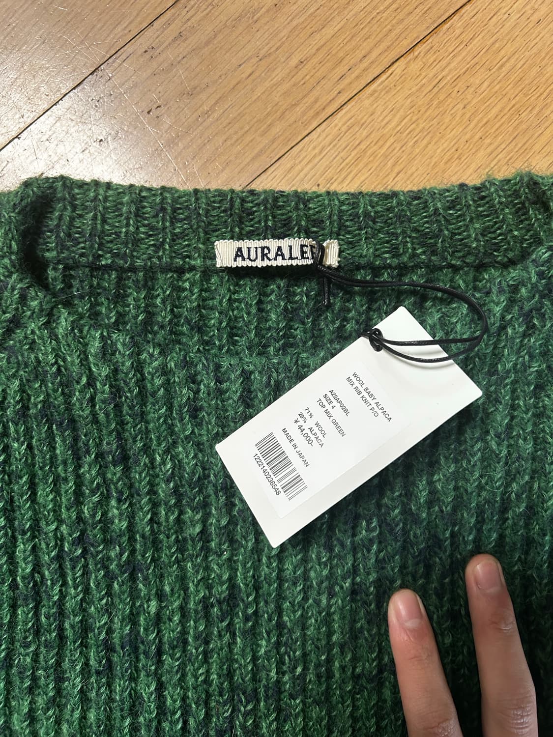 오라리 베이비알파카 니트 그린 4사이즈 (새상품) 상품이미지2