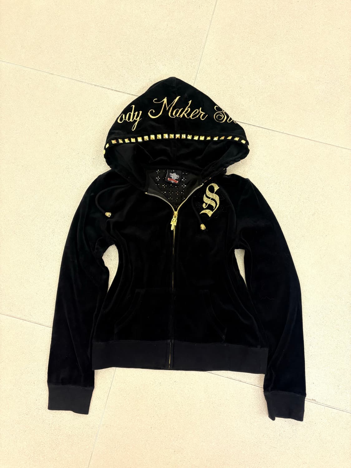 벨벳 스터드 후드집업 상품이미지2