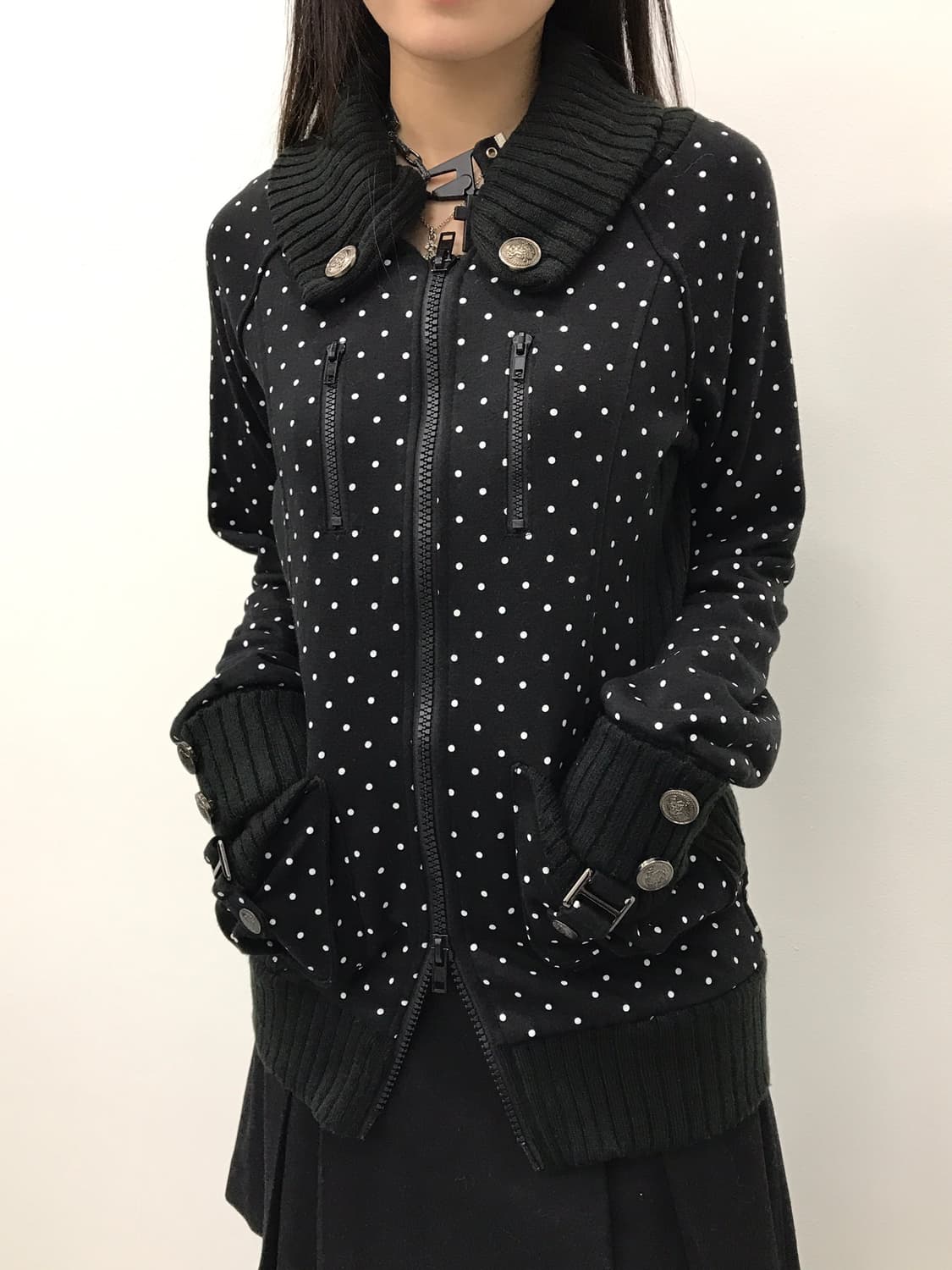 Jpn 'ryuryu' Y2k Gyaru Dotted Zip Up 상품이미지3