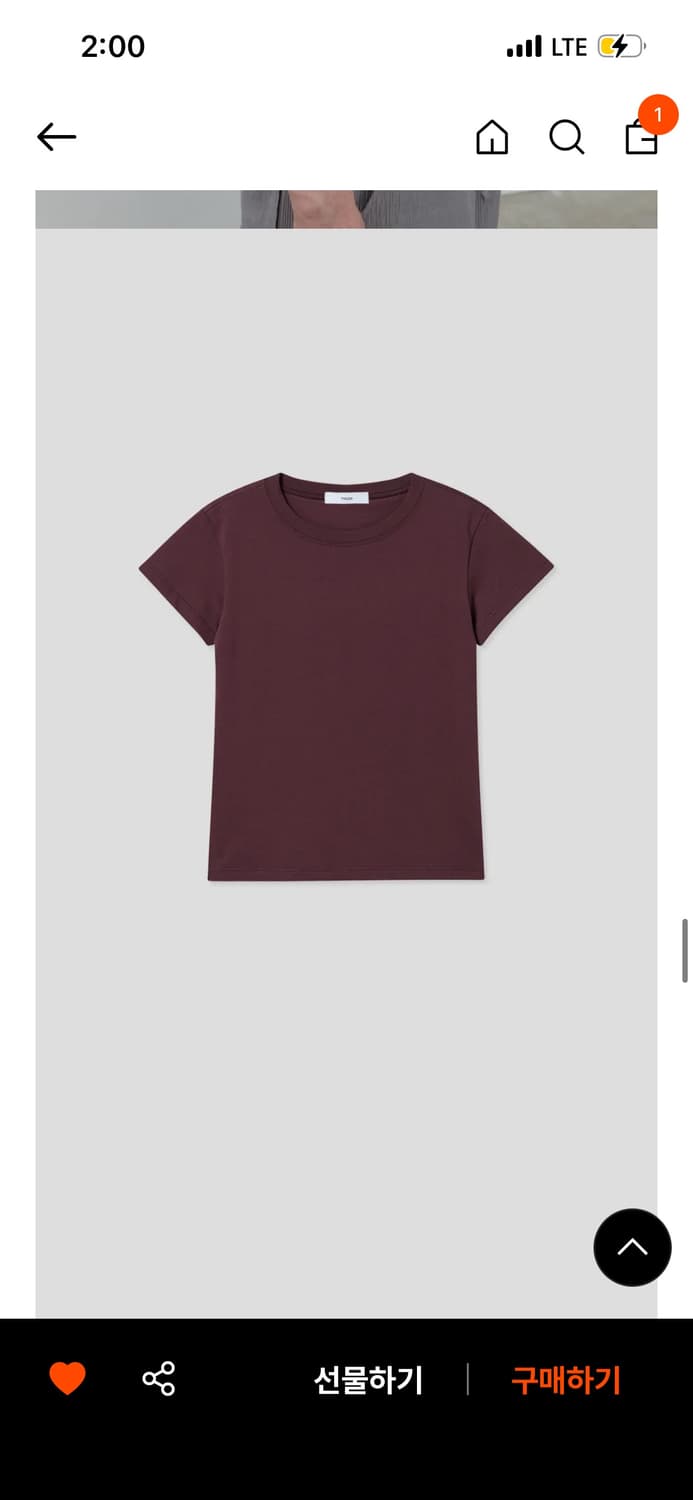 포저 버건디 반팔  상품이미지3