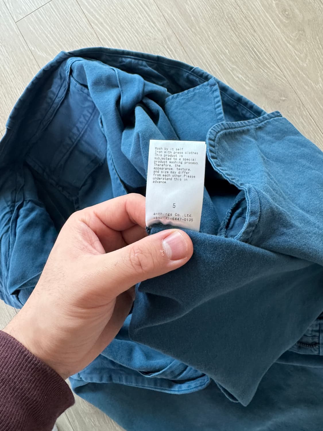 아프레쎄 25AW 빈티지 치노 워크 팬츠 블루 상품이미지5