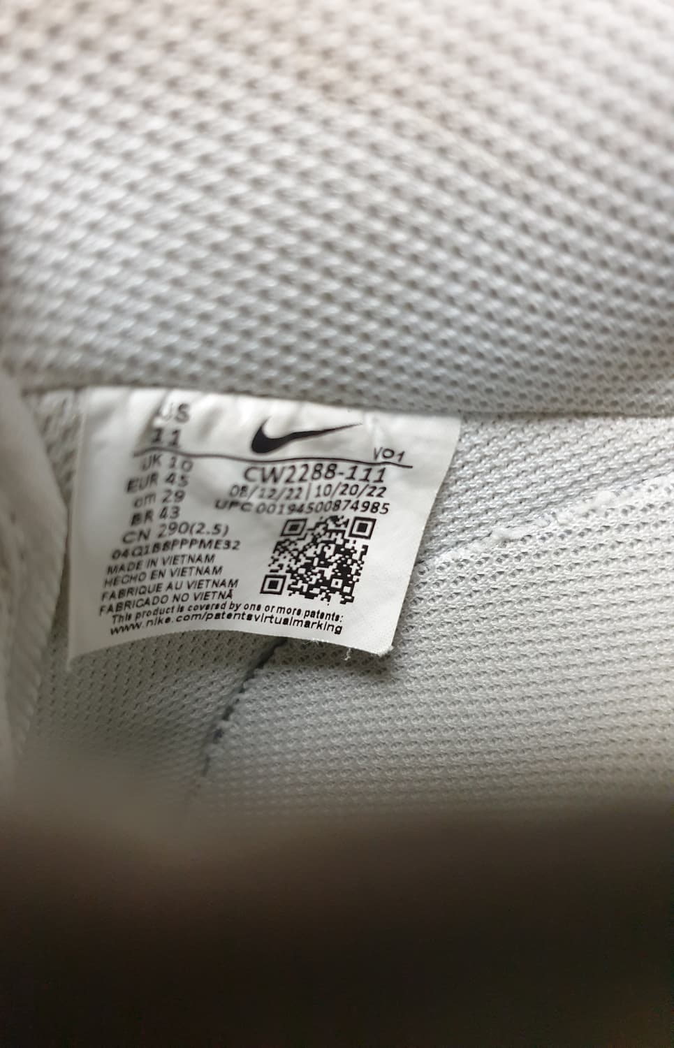 나이키 에어포스1 07 로우 스니커즈 화이트 (290) 상품이미지6