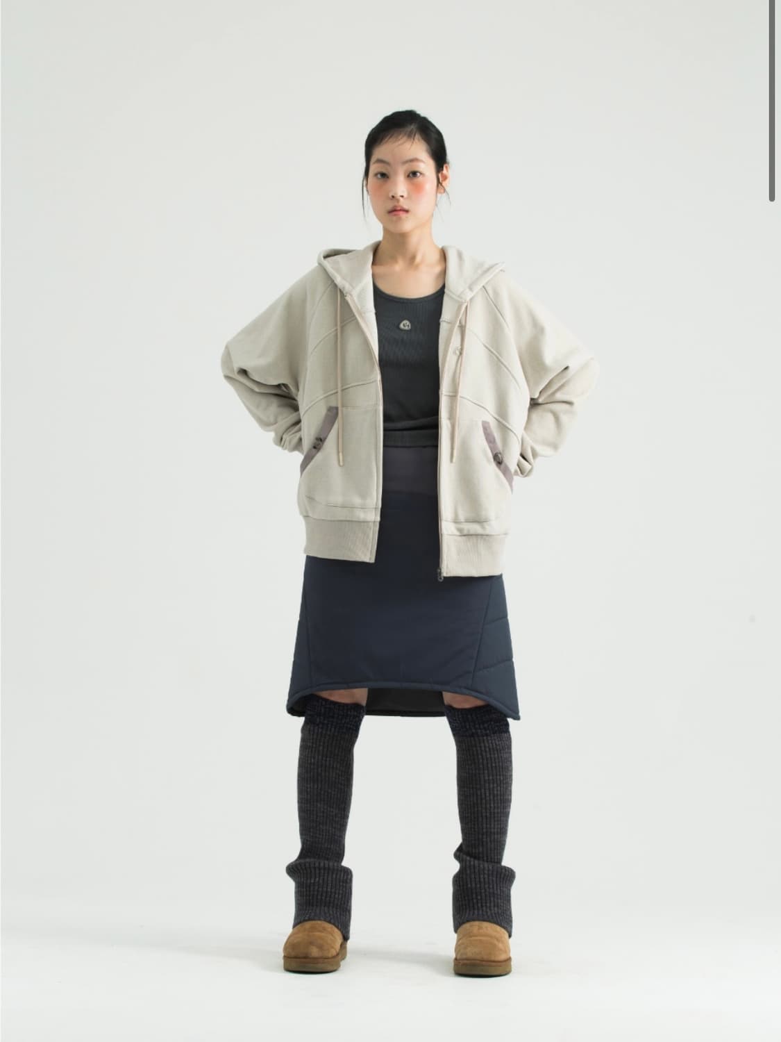 [무배] 코이세이오 coyseio 스트링 포켓 후드집업 샌드 상품이미지3