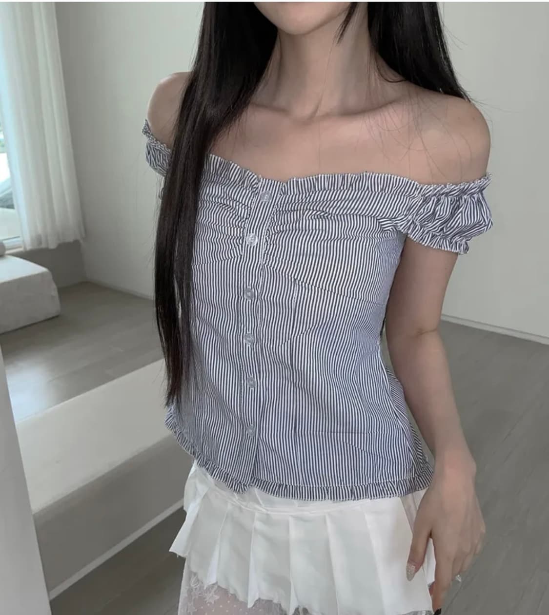 스트라이프 오프숄더 나시 상품이미지2