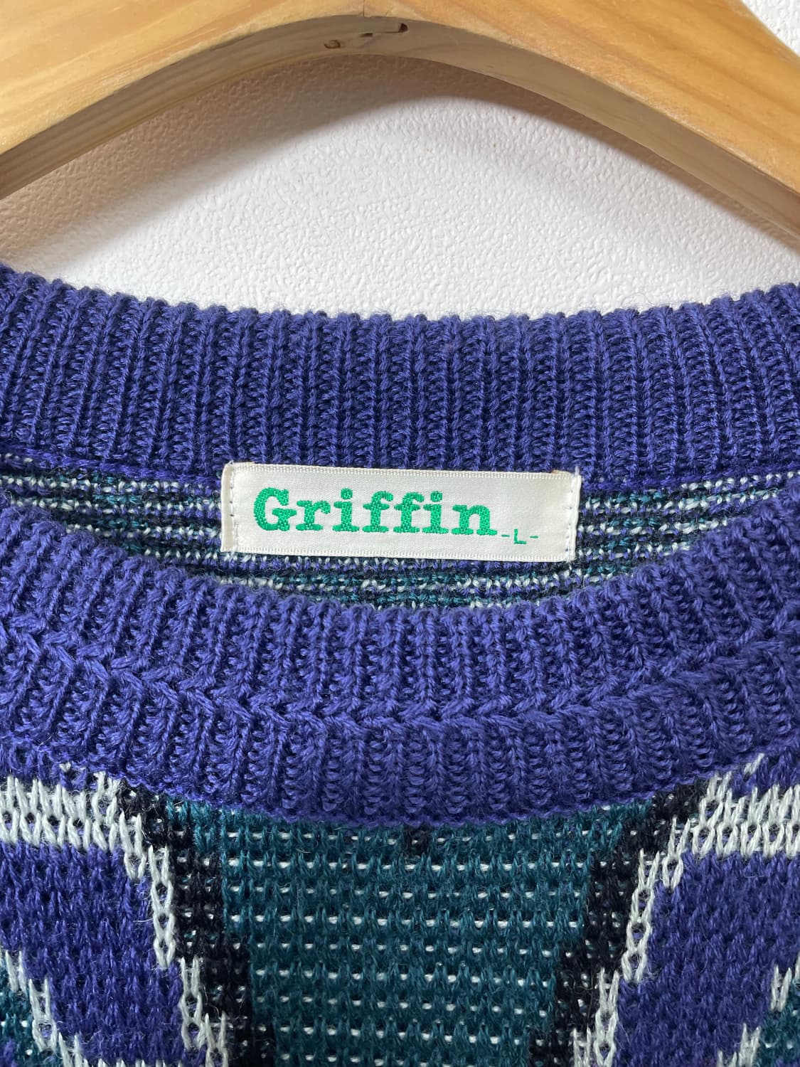 일본빈티지 기하학 니트 L - K39  상품이미지4