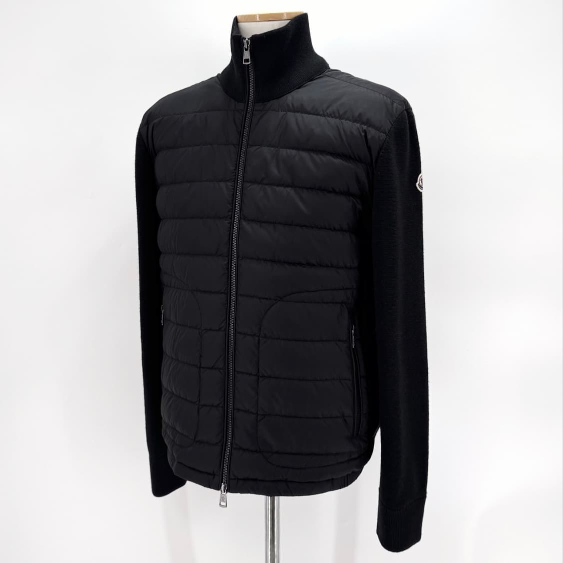 [M사이즈] 몽클레어 니트패딩 트리콧 집업 자켓 블랙 상품이미지7
