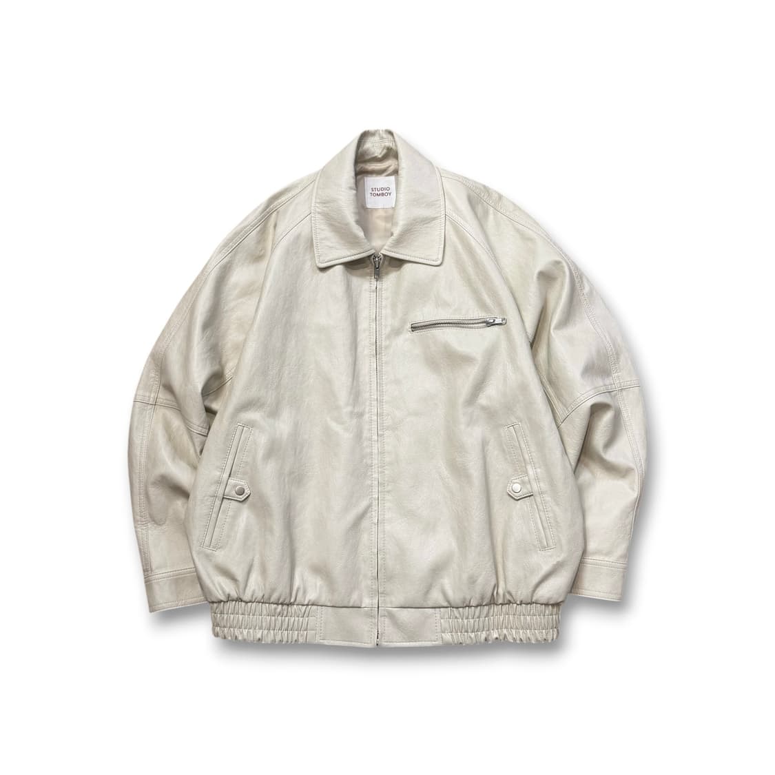 STUDIO TOMBOY 아이보리 레더 자켓 상품이미지1