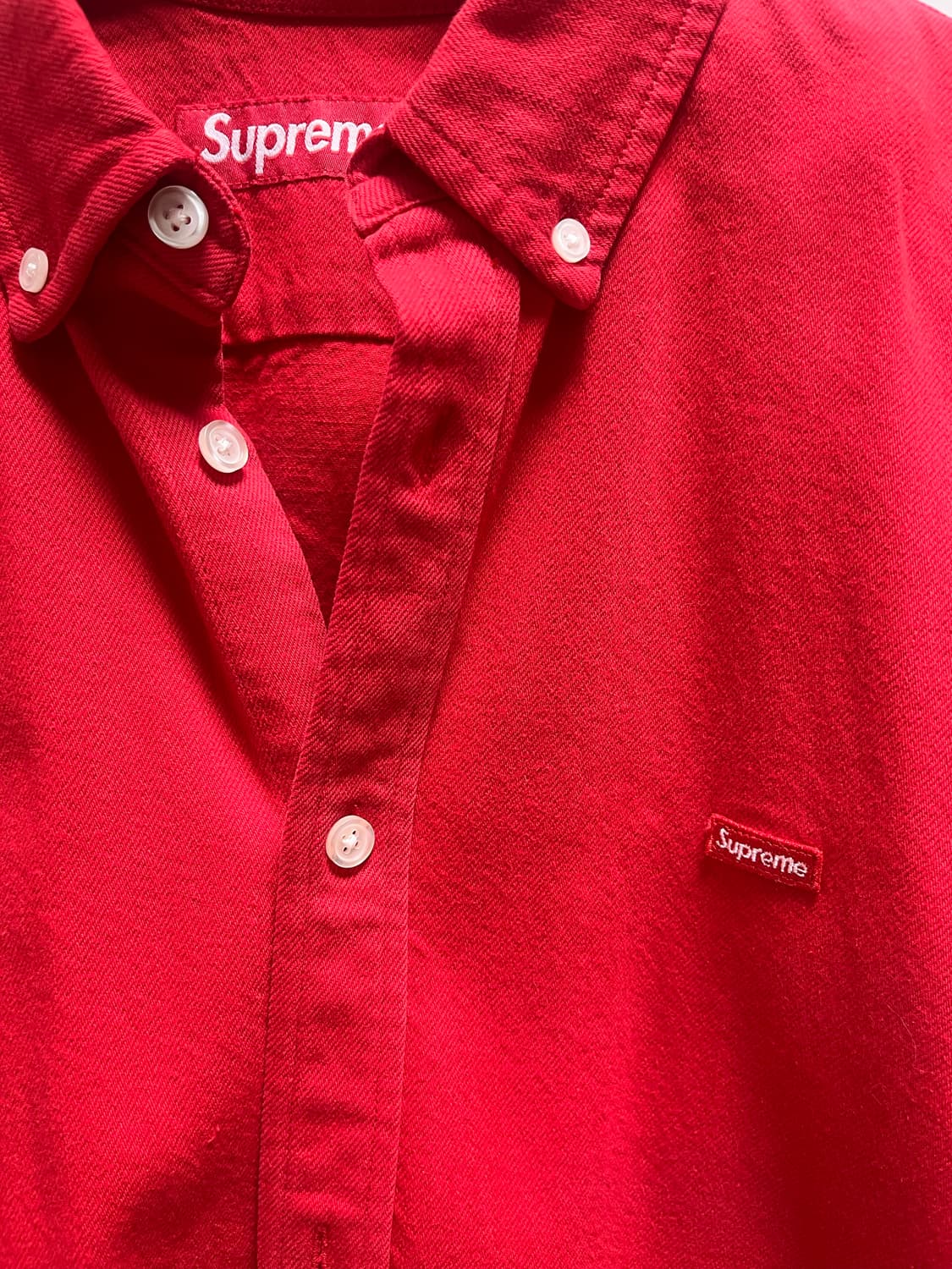 슈프림 스몰 박스 데님셔츠 레드 상품이미지3