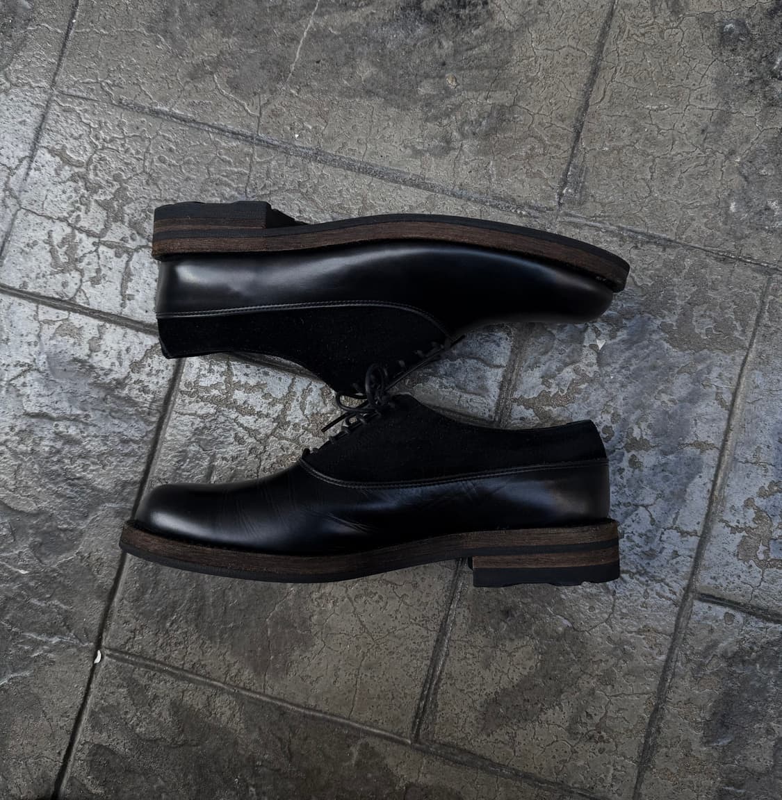 꼼데가르송 옴므 레더 스웨이드 도킹 우드솔 더비슈즈 상품이미지3