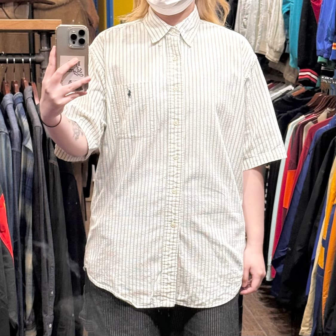 [HI] 폴로 랄프로렌 반팔셔츠 스트라이프 그린 상품이미지2