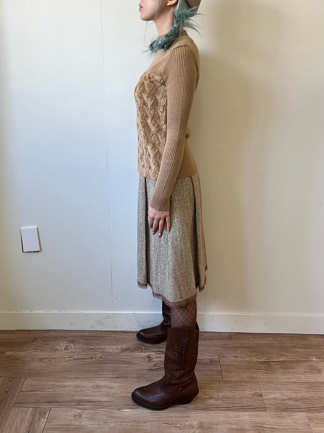 ARTI CHAUT 골덴 레이스 트위드 스커트 상품이미지8