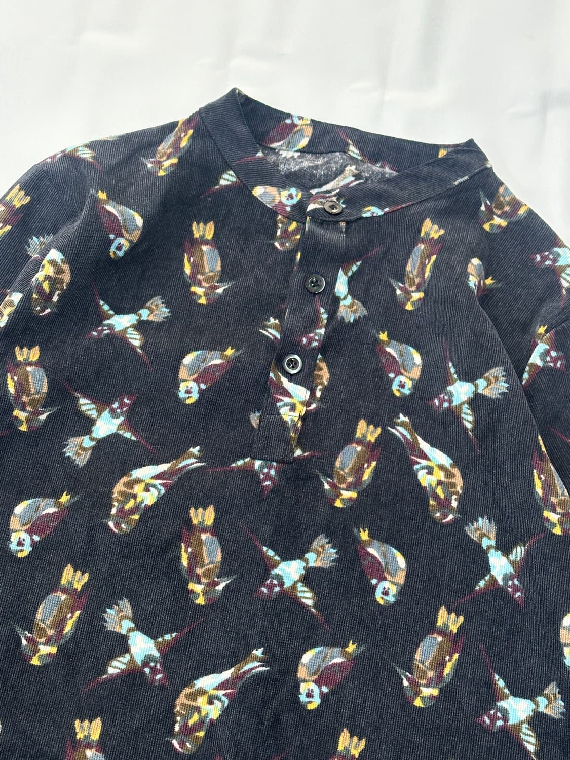 빈티지 골덴 에스닉패턴 프릴 가을 겨울 미디원피스  상품이미지3