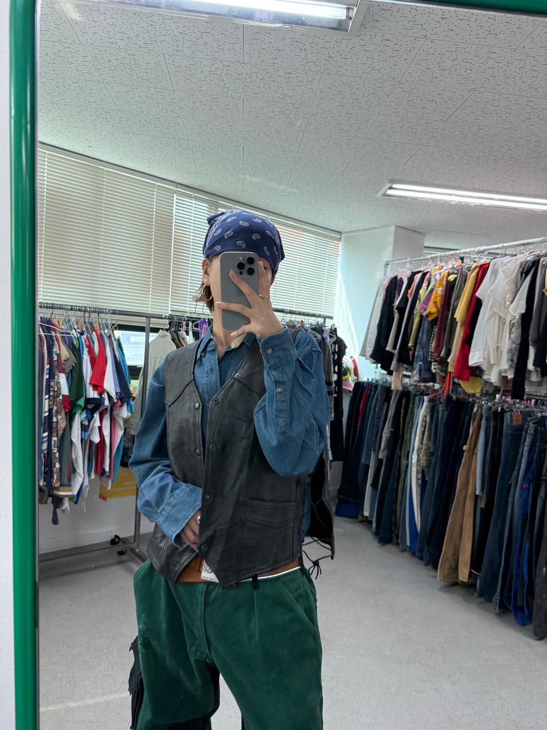 Usa leather vest 가죽 상품이미지5