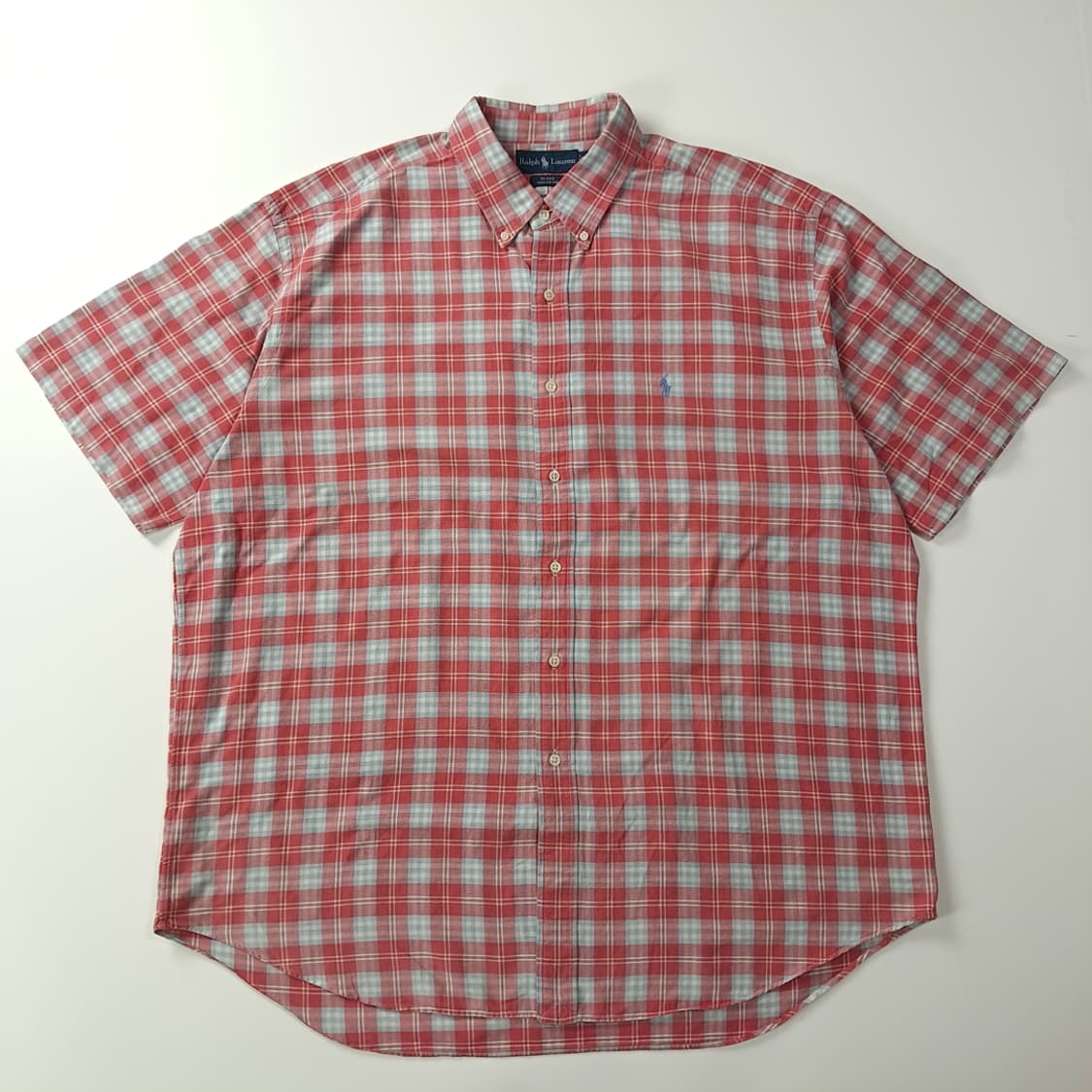 CK461 2XL 폴로 90s 클래식 레드 플래드체크 반팔 셔츠 남방 상품이미지1