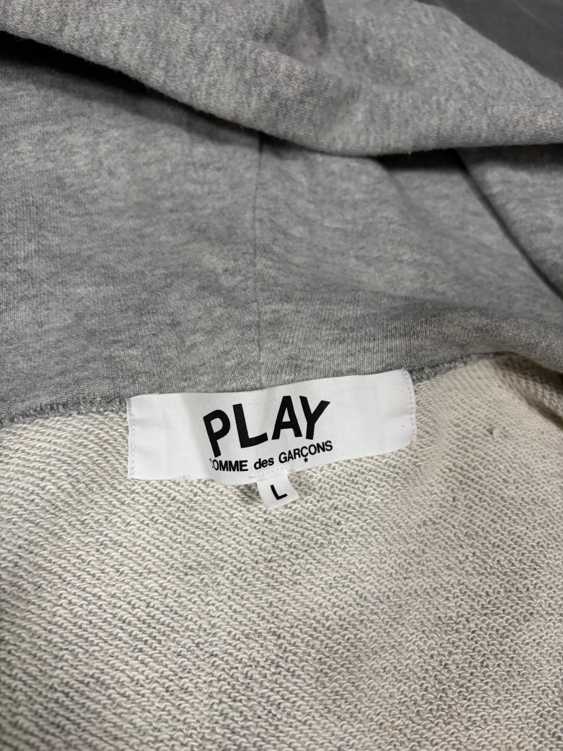 정품)꼼데가르송 후드집업 그레이 상품이미지2