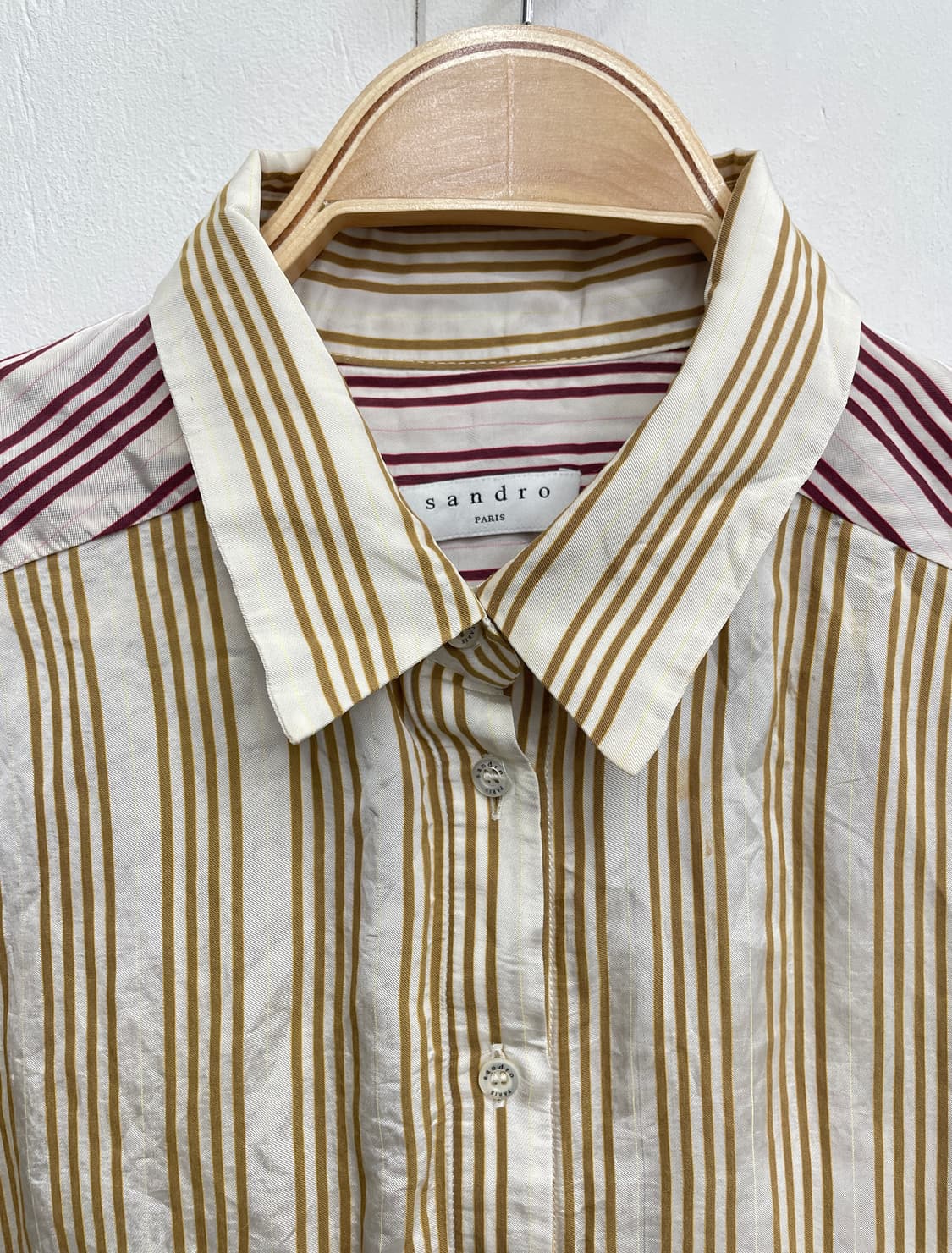 산드로 멀티 컬러 스트라이프 반팔 셔츠 상품이미지6