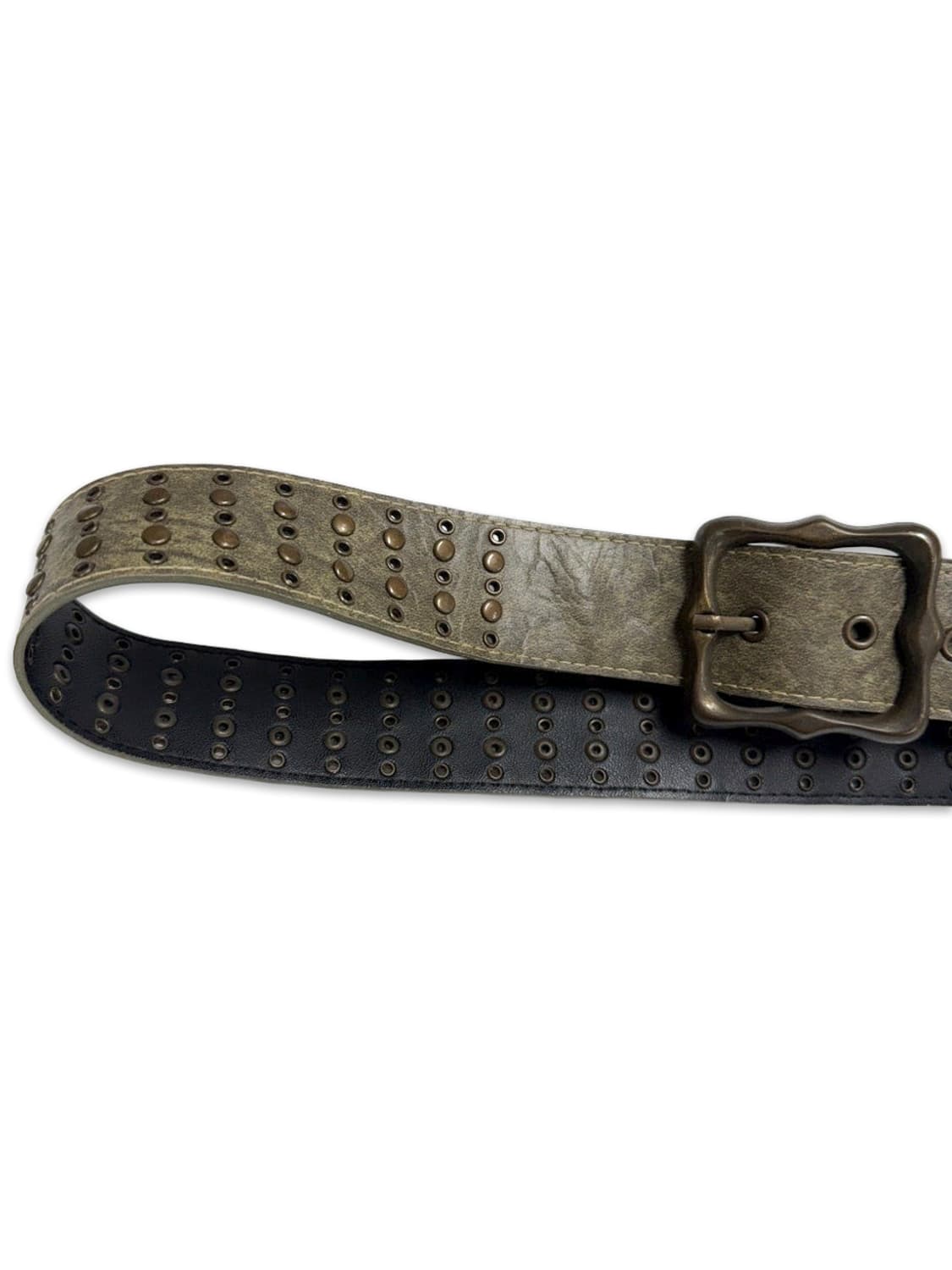 빈티지 카키 스터드 벨트 상품이미지2