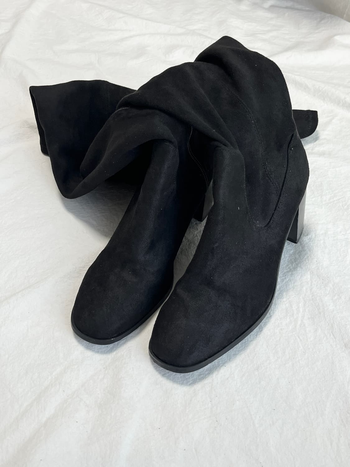 [37/240] 자라 블랙 스웨이드 싸이하이 롱부츠 상품이미지2