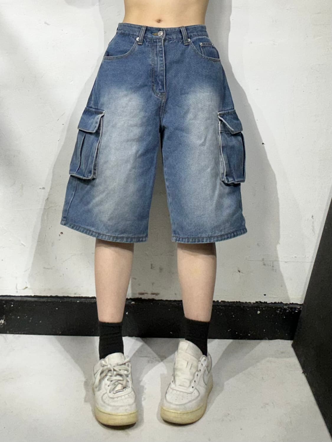 어반드레스 중청 데님 버뮤다 카고 팬츠 반바지 S 상품이미지2