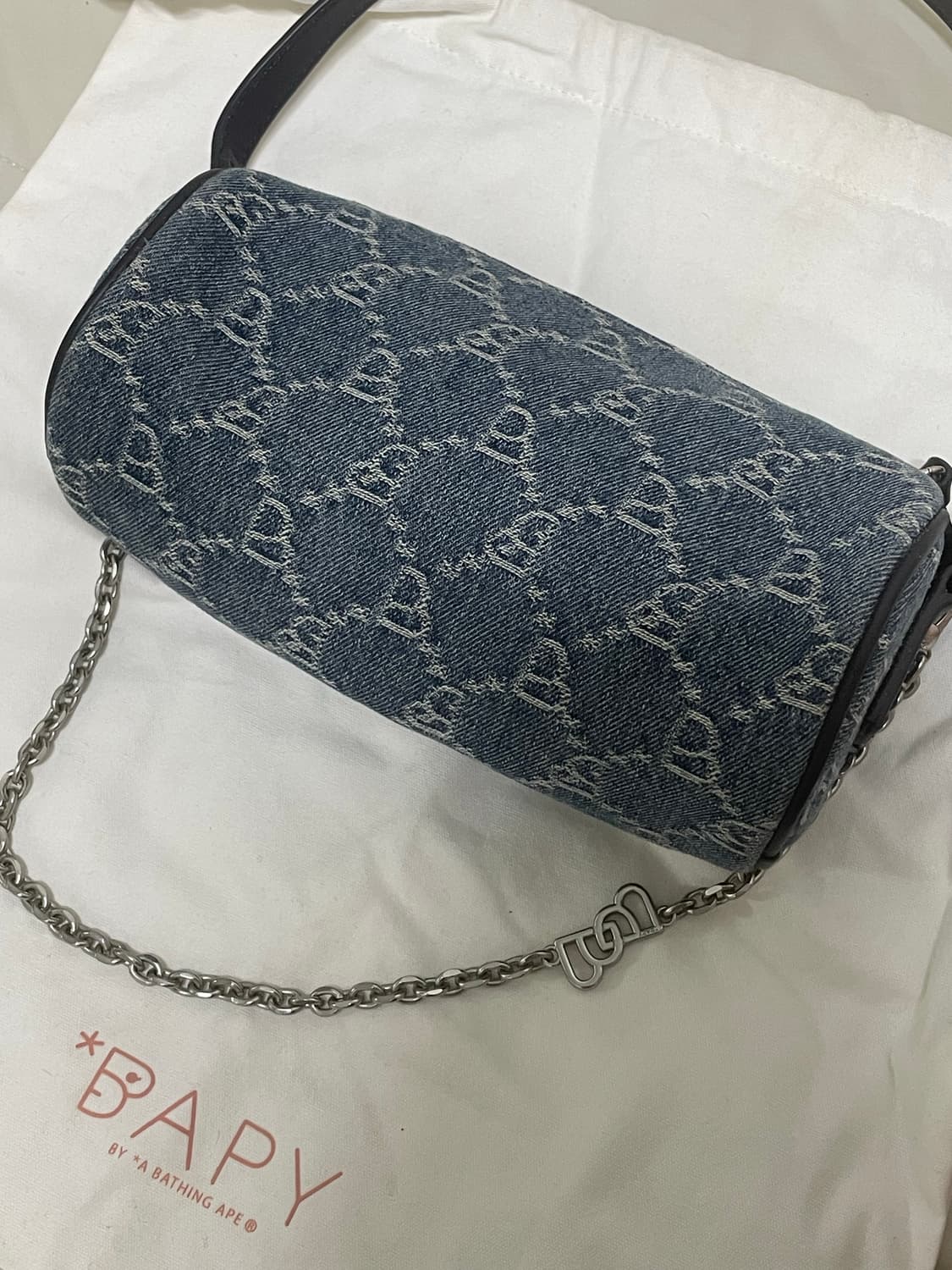BAPY 원통 데님 y2k 미니 숄더백 상품이미지2