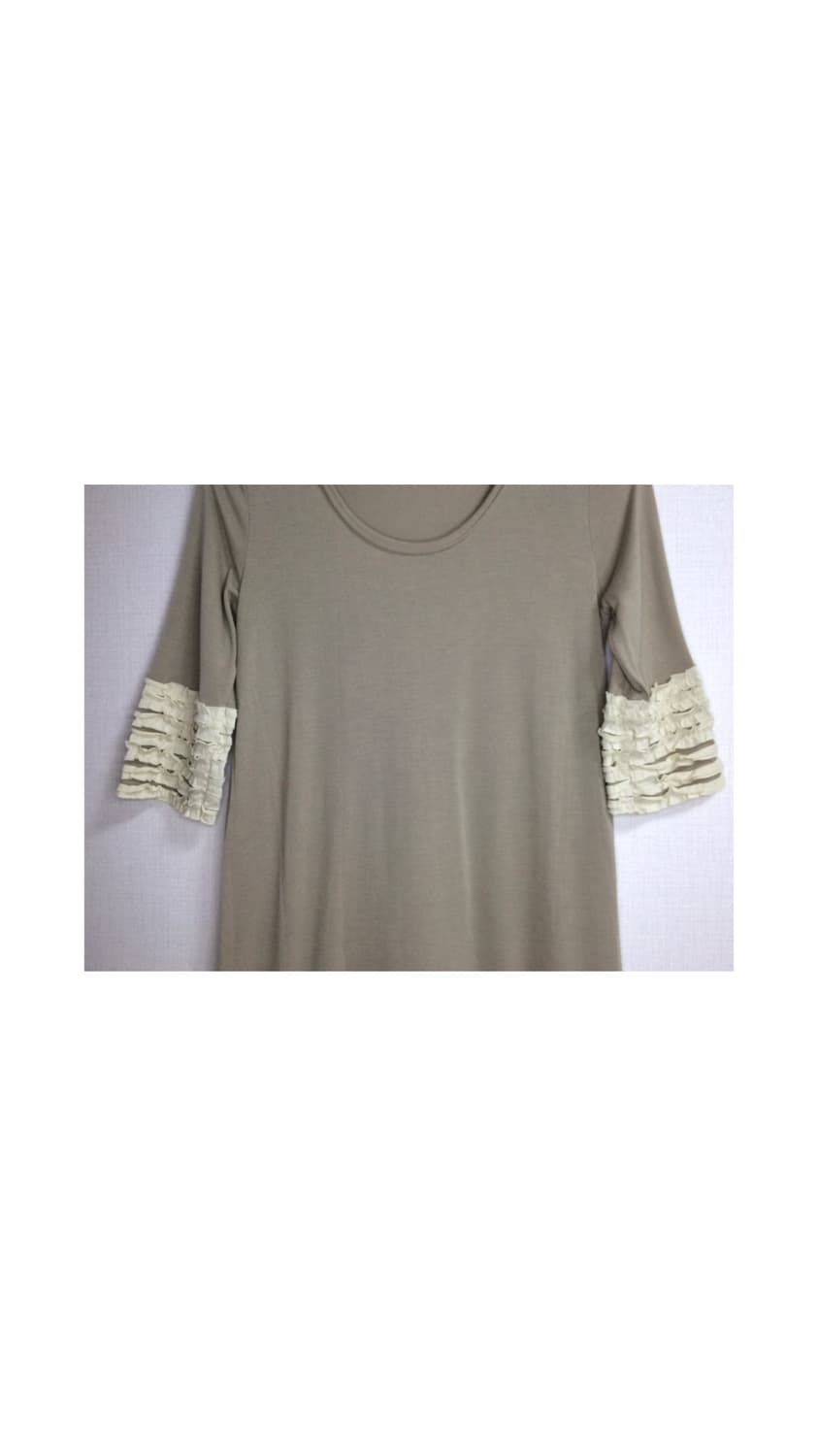 빈티지 카키브라운 겹프릴 레이어드 원피스 상품이미지2