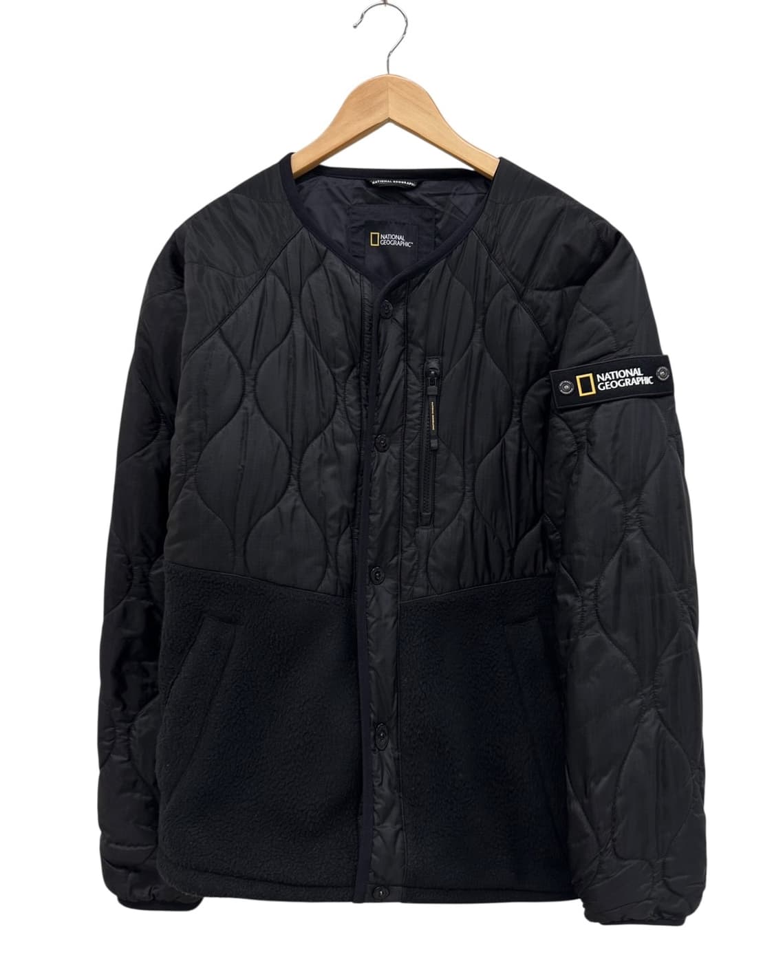 내셔널지오그래픽 퀄팅 플리스 후리스 자켓 블랙 (M) 상품이미지1