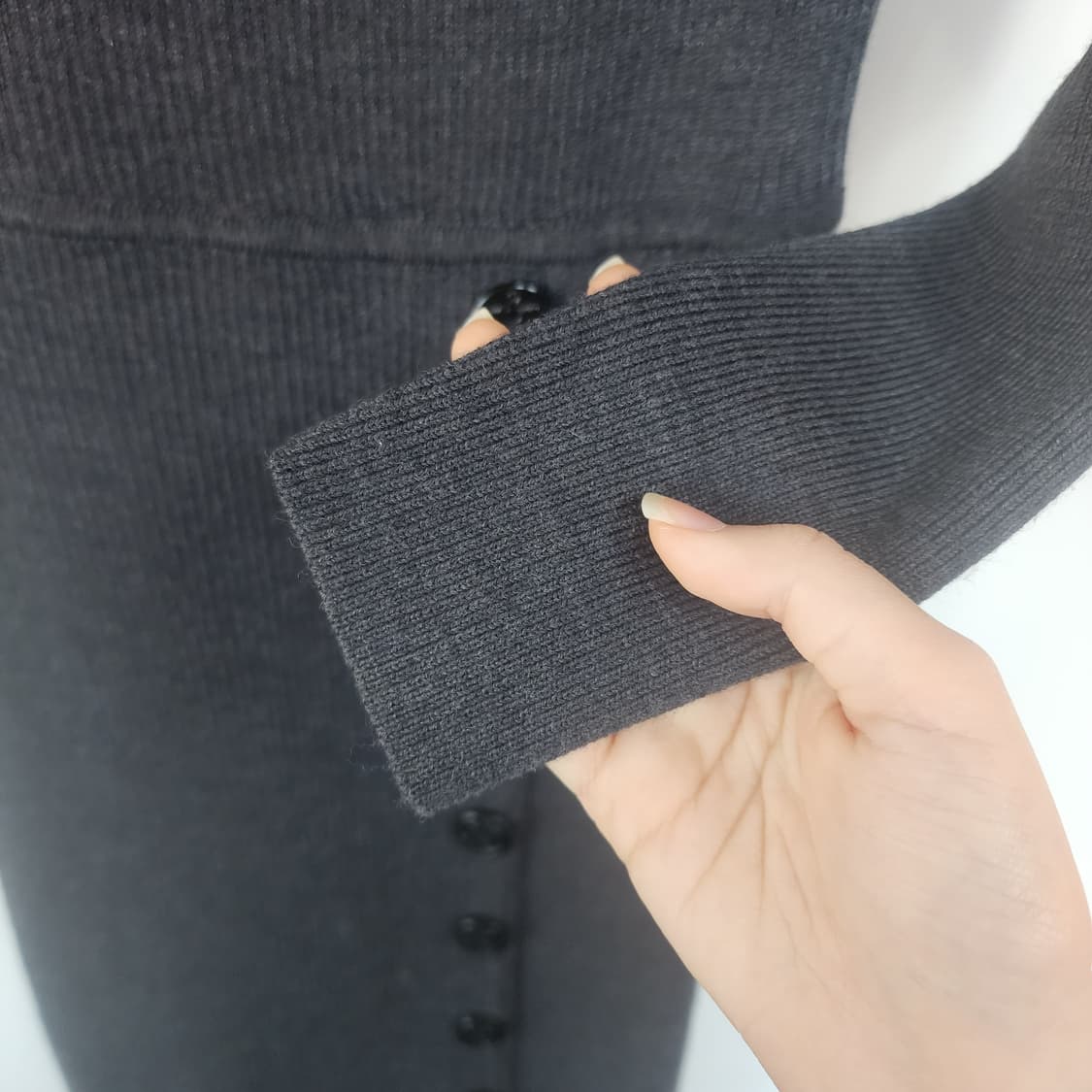 산드로 니트 롱 원피스 블랙 상품이미지4