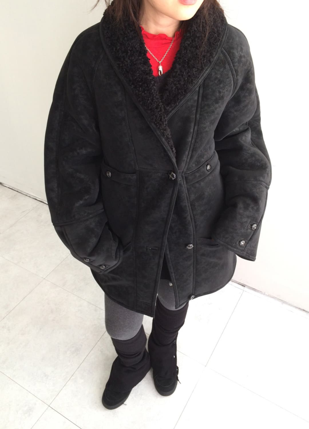 치리리 오버사이즈 무스탕 자켓 mustang jacket 상품이미지1