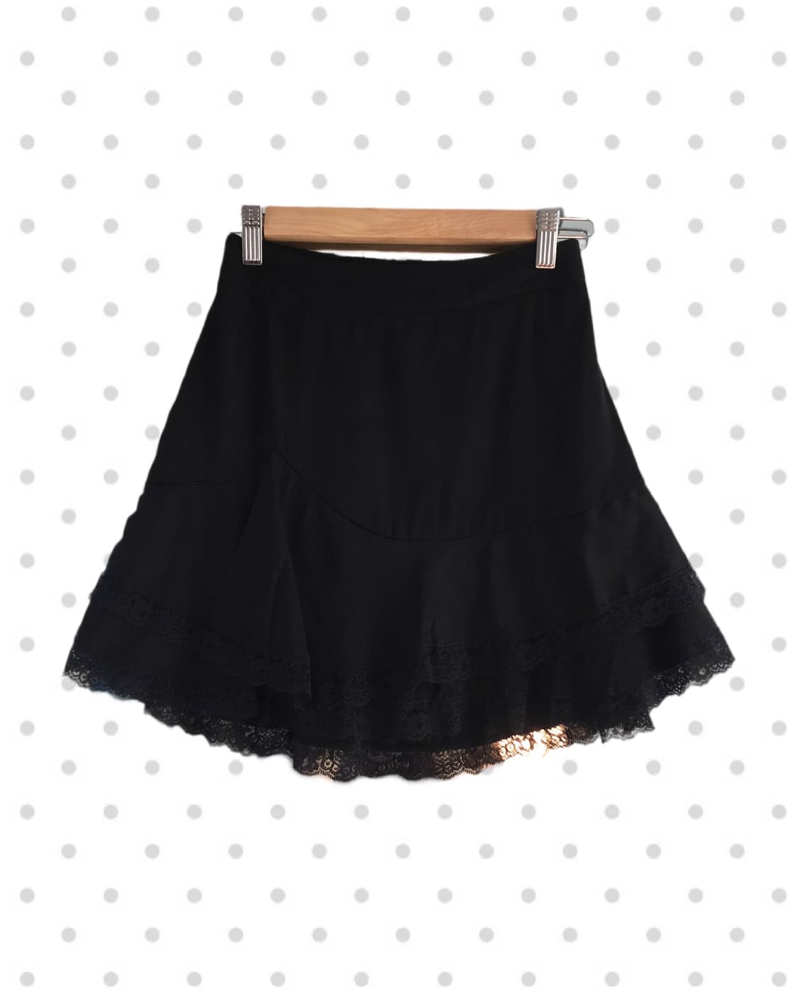 vintage lace trim mini skirt black 상품이미지5