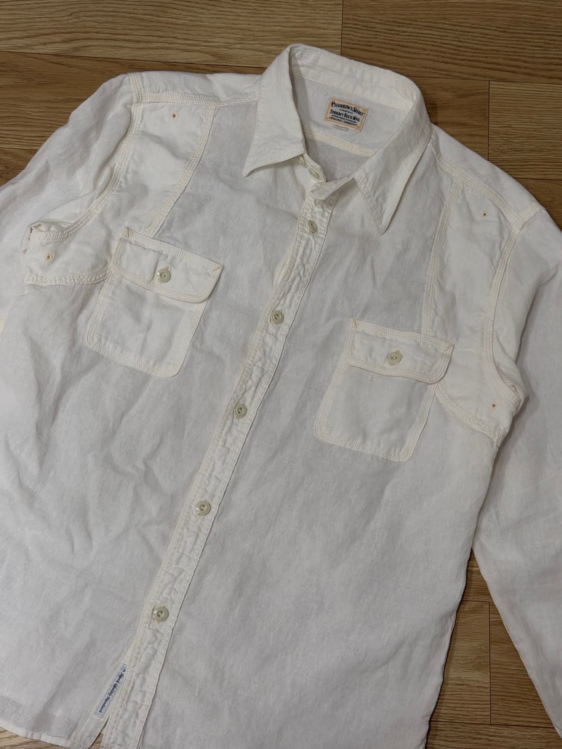 [XL] 페로우즈 샴브레이 셔츠 화이트 상품이미지3