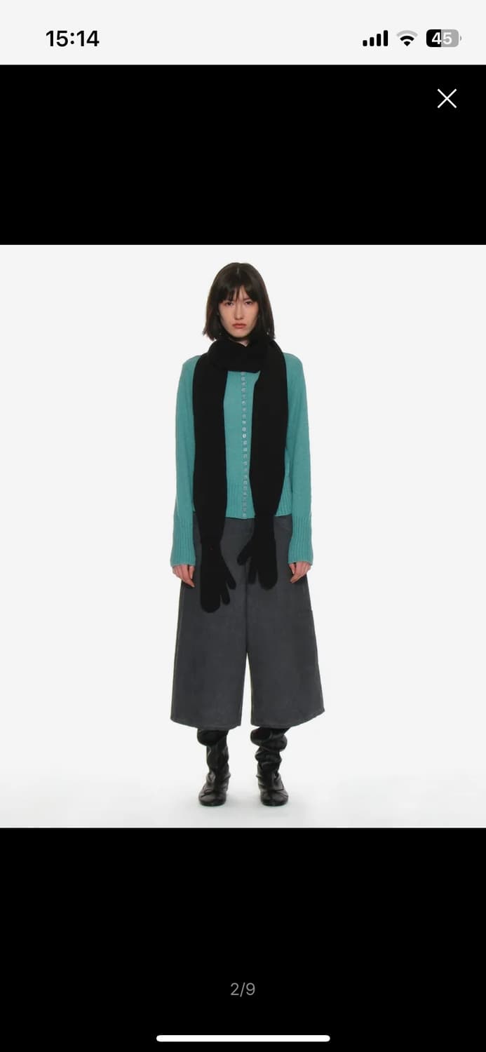 파르티멘토 우먼 와이드 리브 버튼업 니트 가디건 에메랄드 상품이미지2