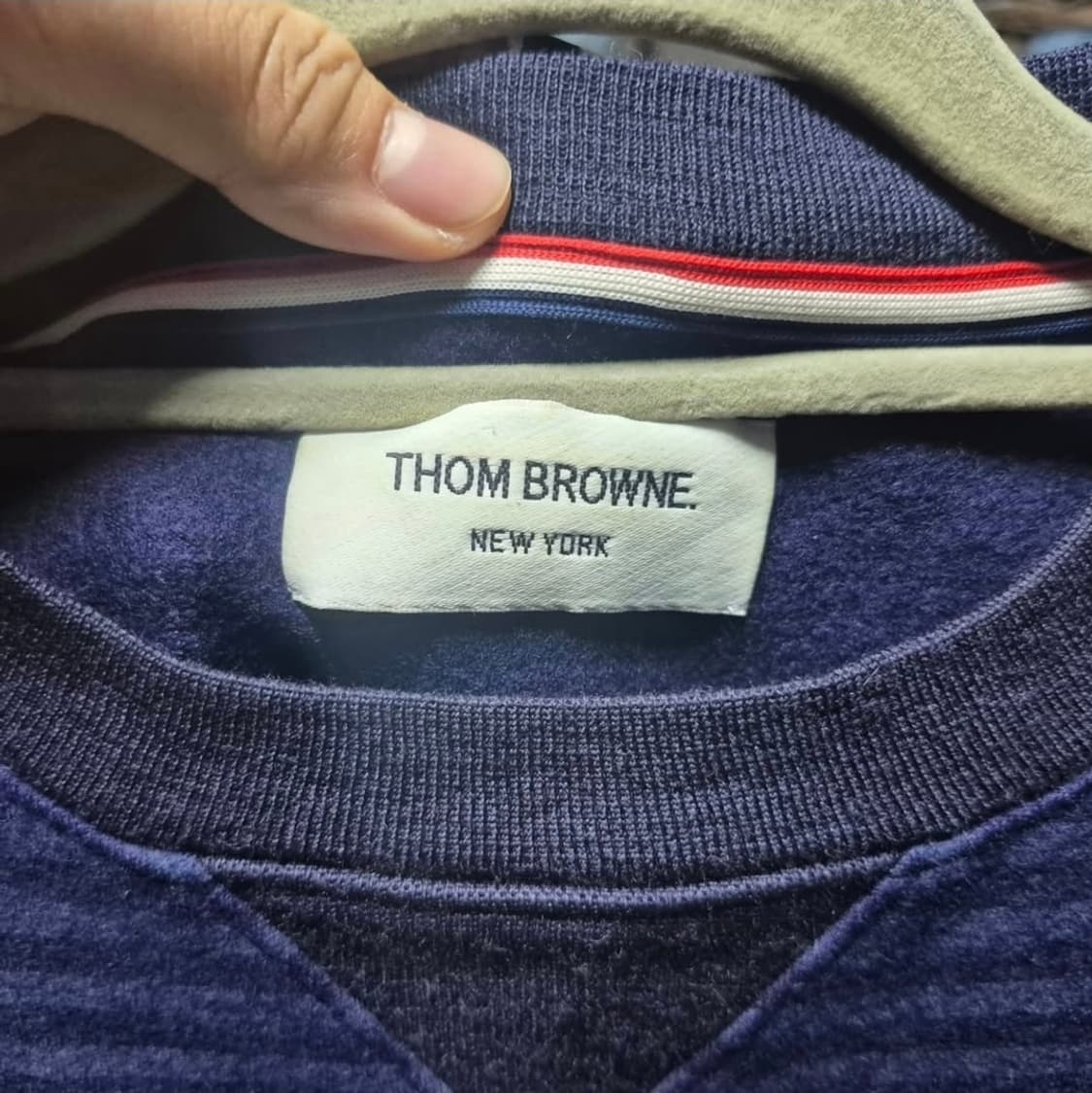 톰브라운 울 사선 니트 네이비 M 정품 상품이미지2