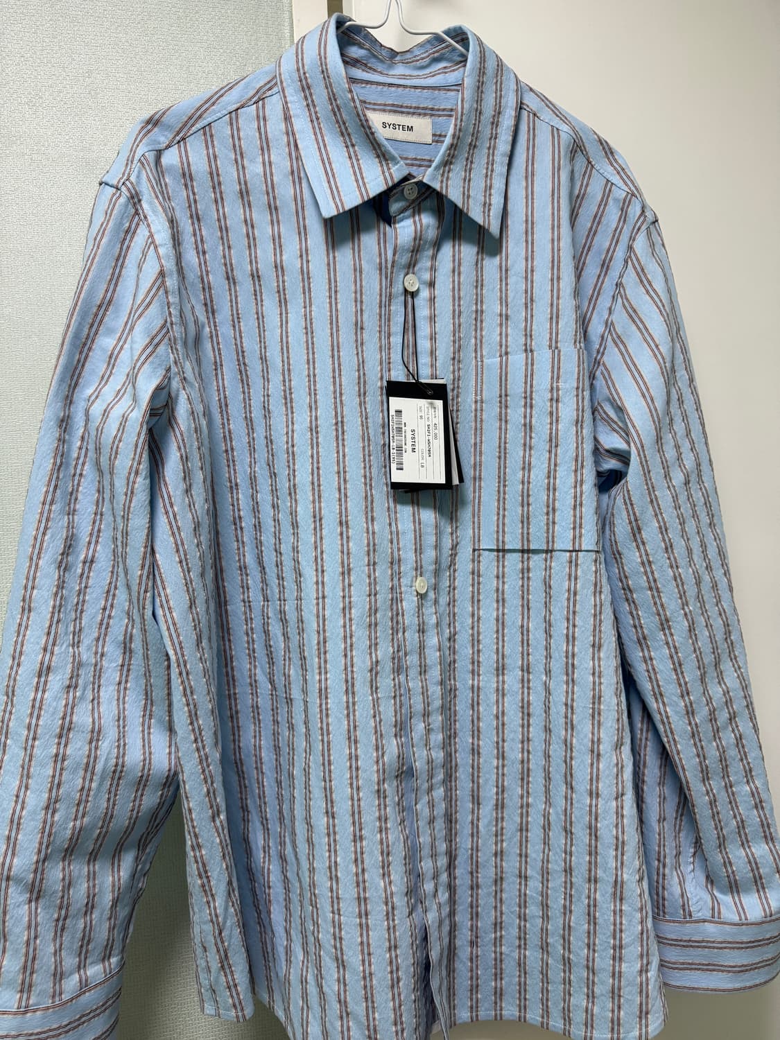 SYSTEM HOMME 스트라이프 칼라 셔츠 95오버핏 상품이미지5