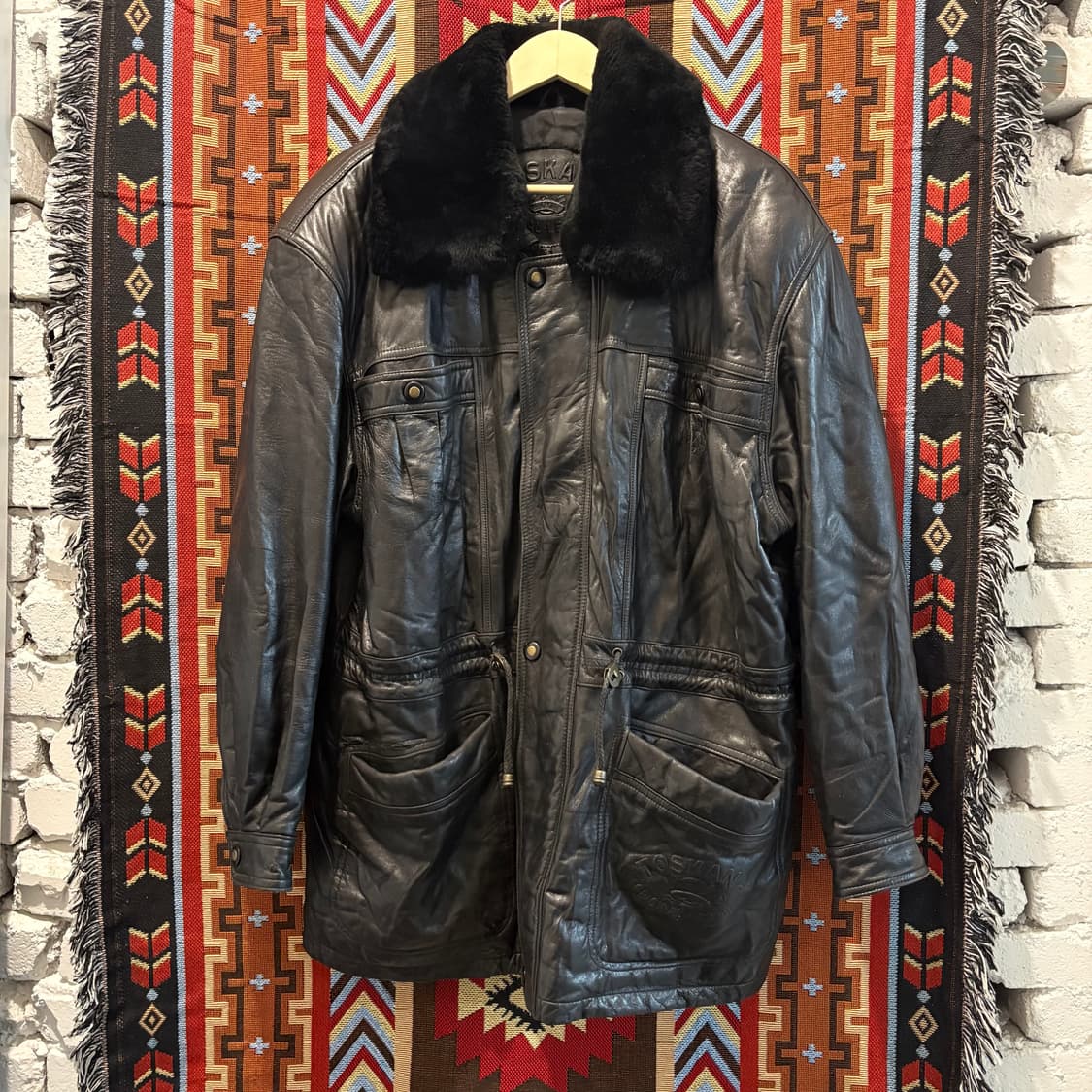 TOSKANA 빈티지 양가죽 롱 코트 레더자켓 상품이미지1