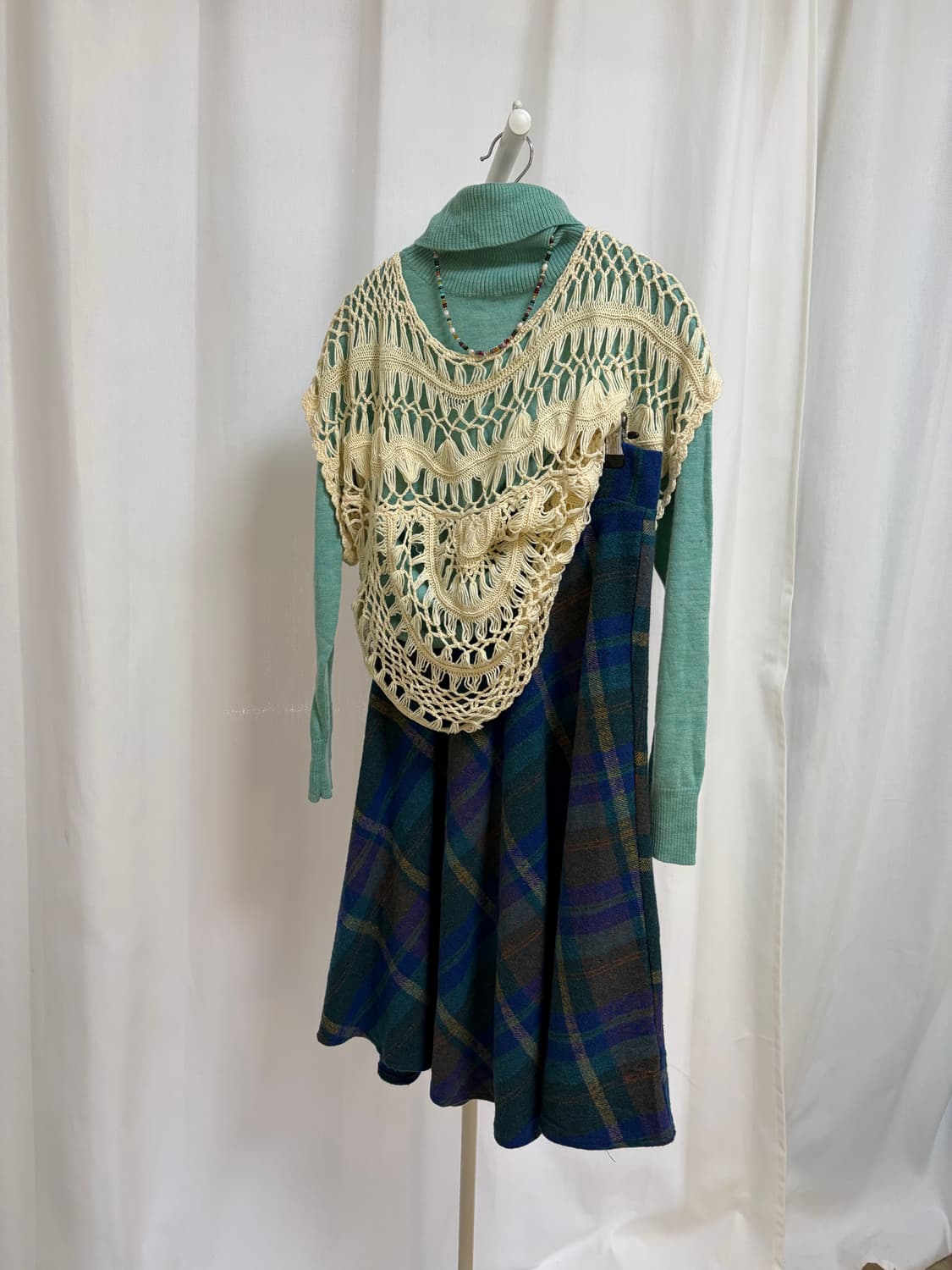 [elle] 엘르 크로쉐 그물 니트  상품이미지1