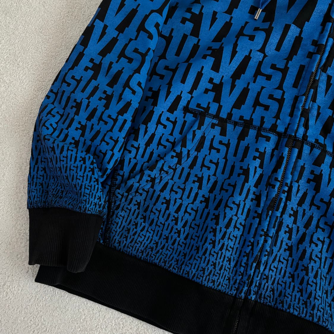 에비수 희귀 블루 풀로고 후드집업 상품이미지2