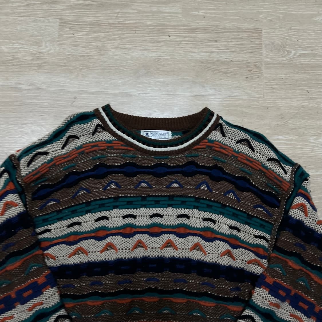 몽타규 여성 빈티지 아메카지 니트 스웨터 [브라운] XL/105 상품이미지2